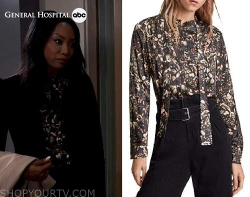 General Hospital: December 2022 Jordan's Black Animal Print Blouse ...