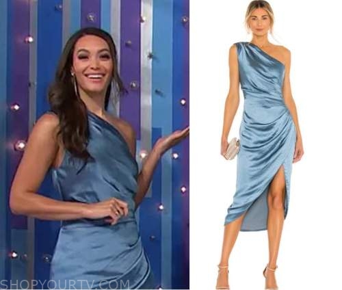 The Price is Right: December 2022 Alexis' Blue Satin One Shoulder Dress ...