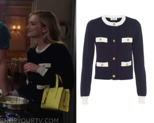 WornOnTV: Camille's graffiti print jacket and bag on Emily in