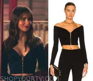 Emily in Paris: Season 3 Episode 3 Emily's Zip Front Top | Shop Your TV