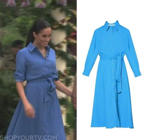 Harry and Meghan: Season 1 Episode 5 Meghan's Blue Dress | Fashion ...