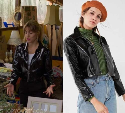 Bump: Season 3 Episode 6 Oly's PVC Patent Leather Zip jacket | Shop Your TV