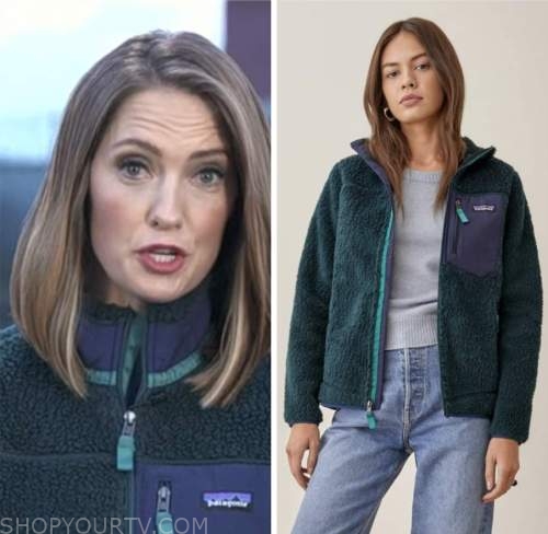 kayna whitworth, good morning america, teal fleece jacket