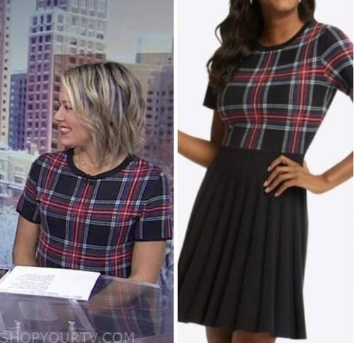 the today show, dylan dreyer, plaiid knit dress