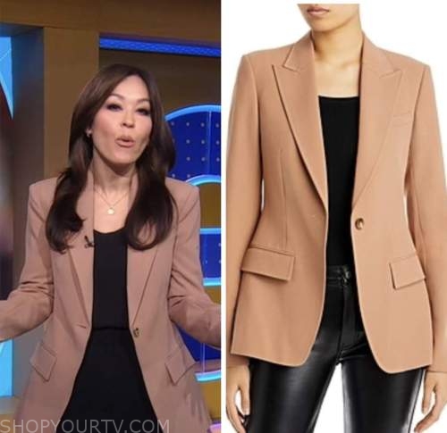 good morning america, eva pilgrim, tan blazer
