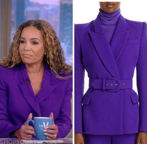 The View: January 2023 Sunny Hostin's Purple Belted Blazer | Fashion ...