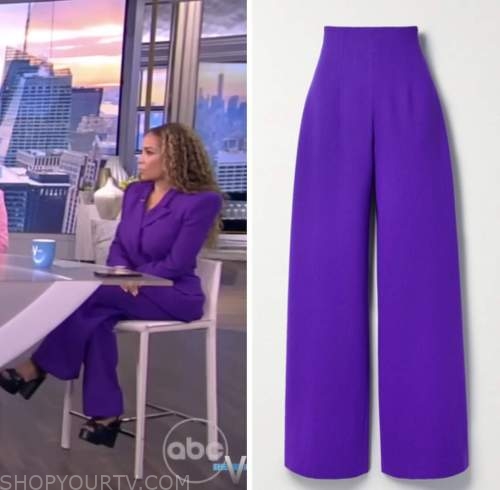 The View: January 2023 Sunny Hostin's Purple Trouser Pants | Shop Your TV