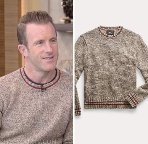 scott caan, live with kelly and ryan, beige marled sweater