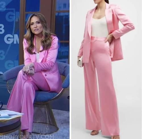 Good Morning America: January 2023 Rhiannon Ally's Pink Satin Blazer ...