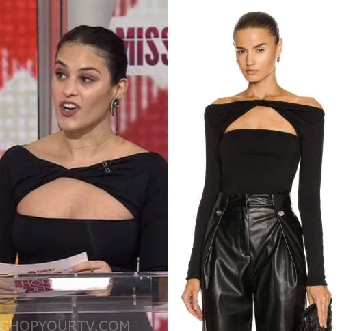 the today show, hoda and jenna, black twist cutout top, donna farizan