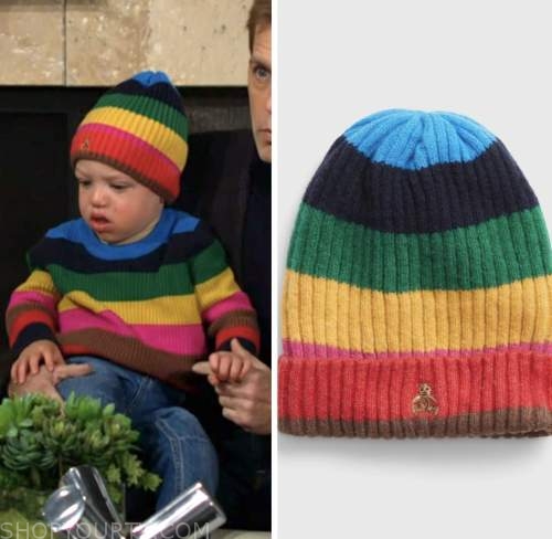 dominic chancellor, Rainn & River Ware, the young and the restless, striped beanie hat
