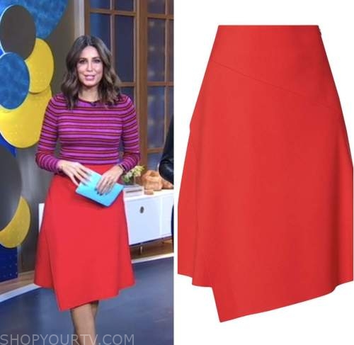 cecilia vega, red skirt, good morning america