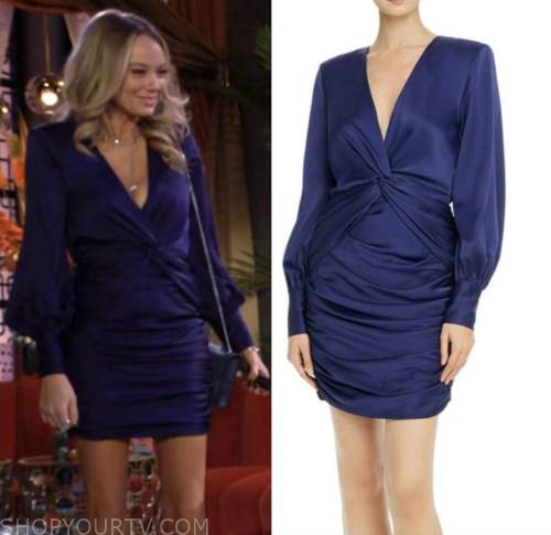 abby newman, melissa ordway, the young and the restless, blue twist mini dress