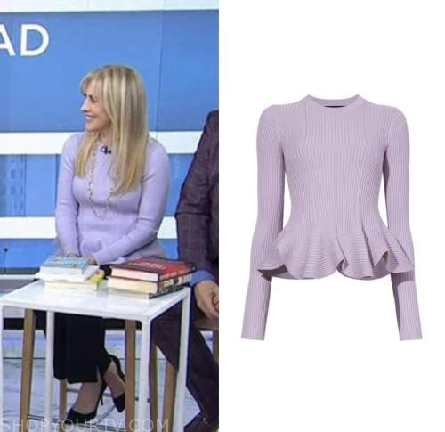 emily giffin, the today show, purple peplum sweater top
