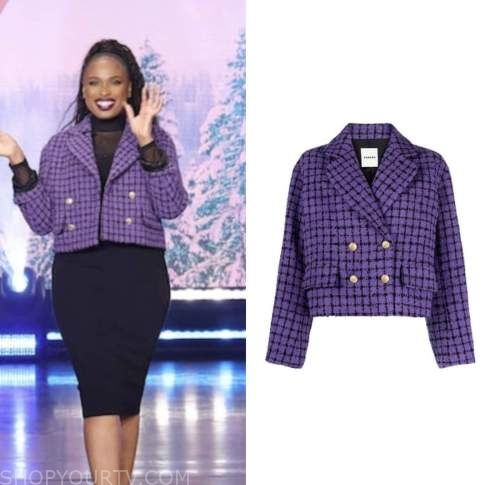 jennifer hudson, the jennifer hudson show, purple tweed crop jacket
