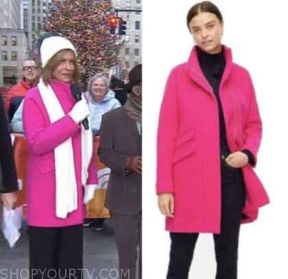 The Today Show: January 2023 Hoda Kotb's Pink Stand Collar Coat ...