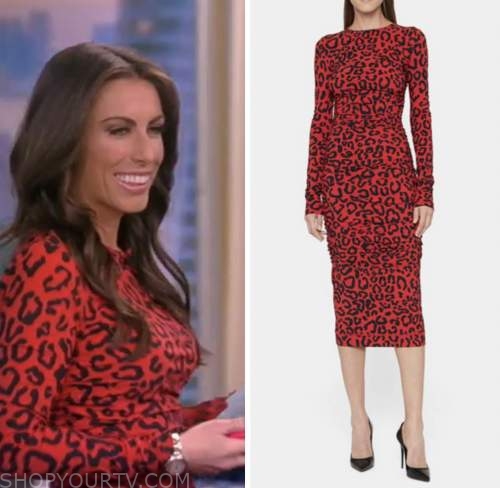 alyssa farah griffin, the view, red leopard dress
