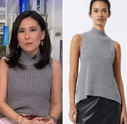 nbc news daily, vicky nguyen, grey textured turtleneck top