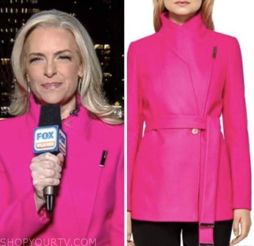 fox and friends, janice dean, pink wrap coat
