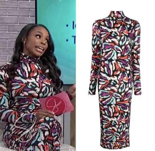 devyn simone, sherri, abstract print turtleneck dress