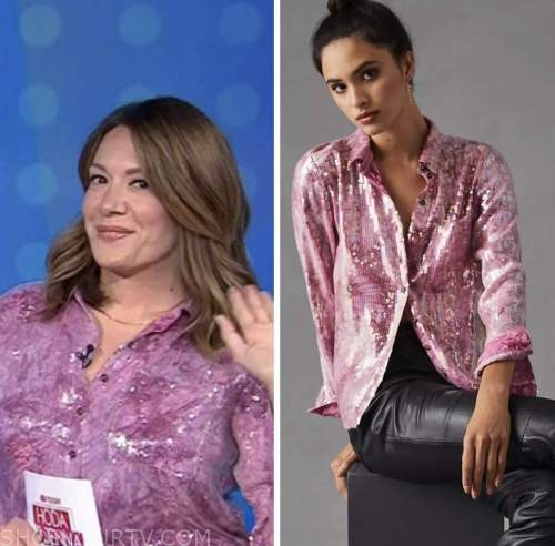 michelle collins, pink sequin shirt, the today show, hoda and jenna