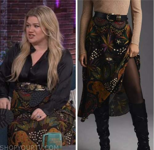 The Kelly Clarkson Show: January 2023 Kelly Clarkson's Black Printed ...