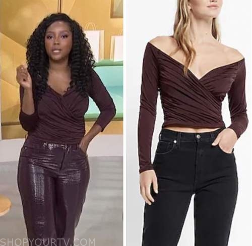 makho ndlovu, sherri, burgundy wrap top