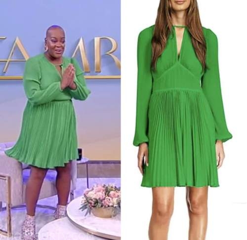 Sonya Renee Taylor, tamron hall show, green pleated dress