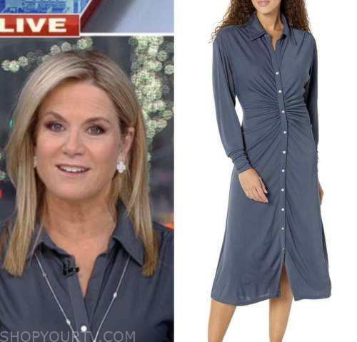 the story, blue shirt dress, martha maccallum