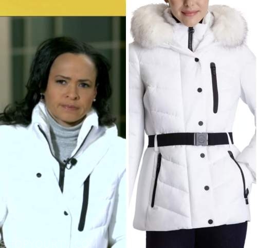 linsey davis, white puffer coat, good morning america