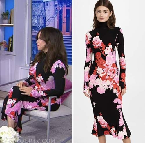 The Today Show: January 2023 Rosie Perez's Black Floral Print Knit ...