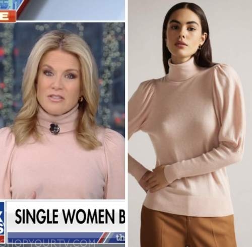 martha maccallum, the story, pink turtleneck sweater