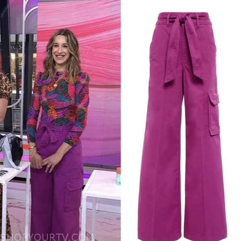 the today show, hoda and jenna, purple cargo pants, andrea lavinthal