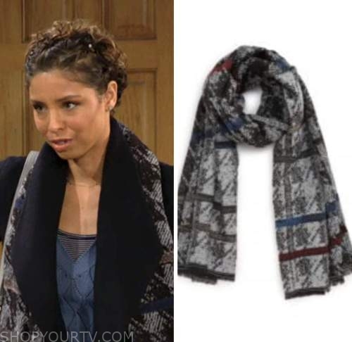 elena dawson, brytni sarpy, the young and the restless, houndstooth scarf
