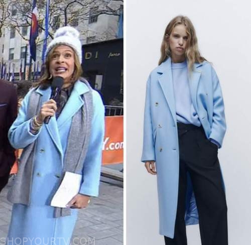 The Today Show: January 2023 Hoda Kotb's Blue Double Breasted Coat ...