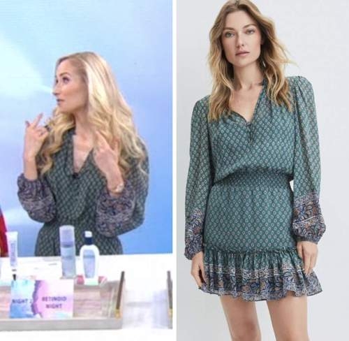 good morning america, dr. whitney bowe, green paisley dress
