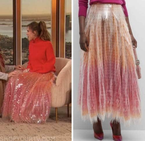 drew barrymore show, allison williams, tiered ombre skirt