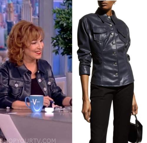 The View: January 2023 Joy Behar's Navy Blue Leather Jacket | Shop Your TV