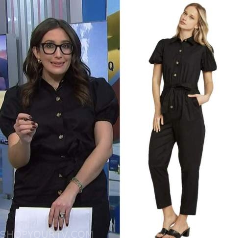 savannah sellers, black jumpsuit, nbc news daily, pink heels