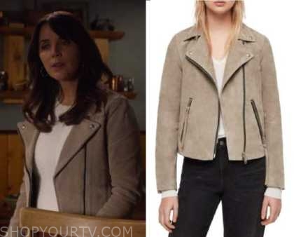 Heartland: Season 16 Episode 13 Lou's Tan Suede Jacket | Shop Your TV