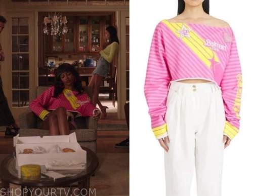 Gossip Girl Reboot: Season 2 Episode 10 Monet's Off Shoulder PInk ...