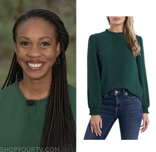 blayne alexander, green pintuck top, the today show