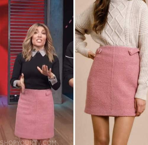 kit hoover, pink tweed skirt, access daily