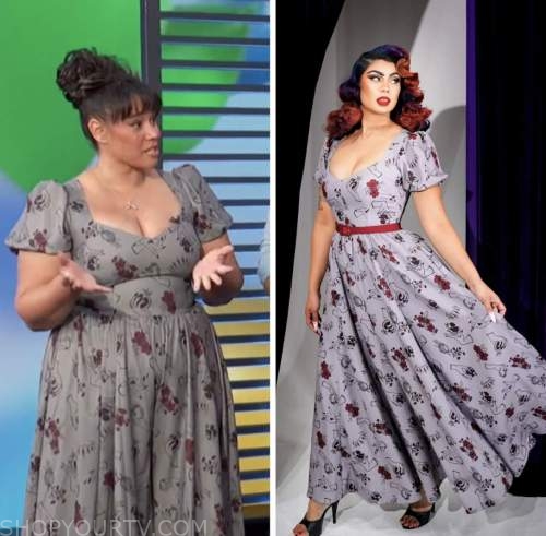 ronnie johnson, access daily, grey printed maxi dress