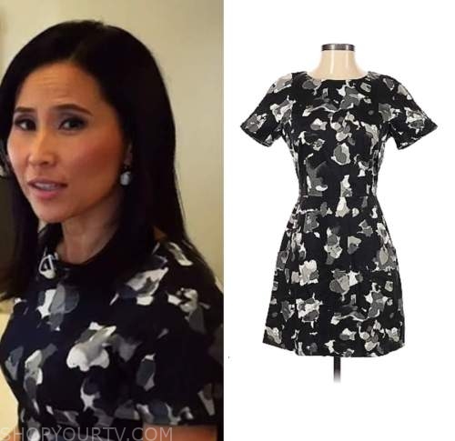 vicky nguyen, the today show, black printed dress