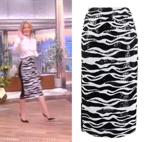 the view, sequin zebra skirt, sara haines