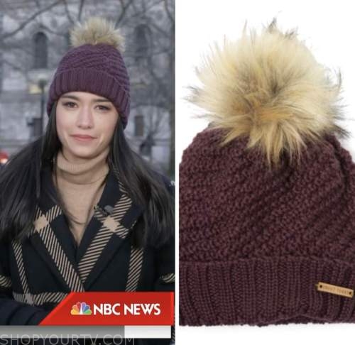 the today show, emilie ikeda, purple knit beanie hat
