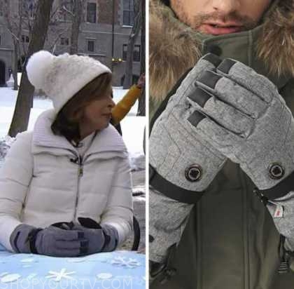 hoda kotb, the today show, hoda and jenna, grey heated gloves