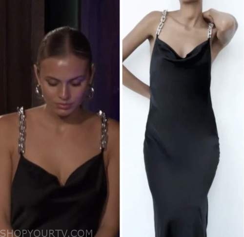 the bachelor, black chain strap dress, jessica girod