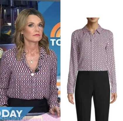 The Today Show: February 2023 Savannah Guthrie's Pink Geometric Print ...